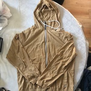 Denim & Flower tan zip up jacket.